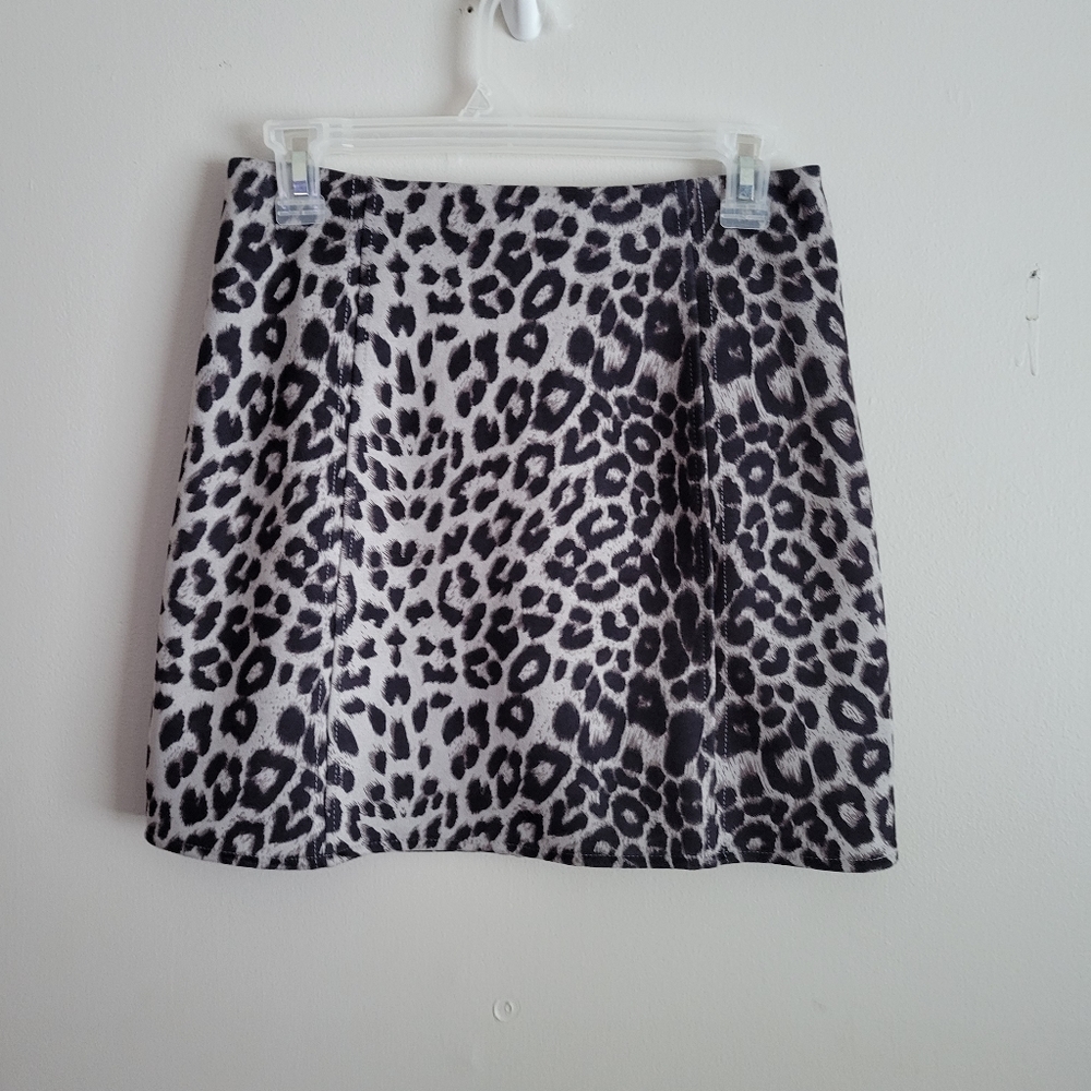 She and Sky Leopard Print Mini Skirt